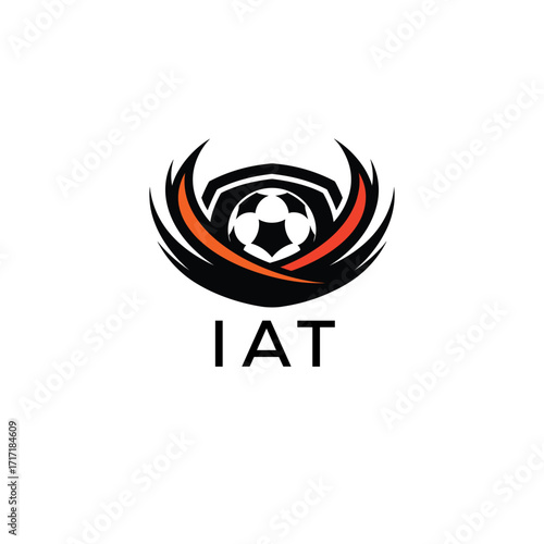 IAT Football Company logo. IAT football academy logo design for entrepreneur and business. IAT Branding Design best icon.
