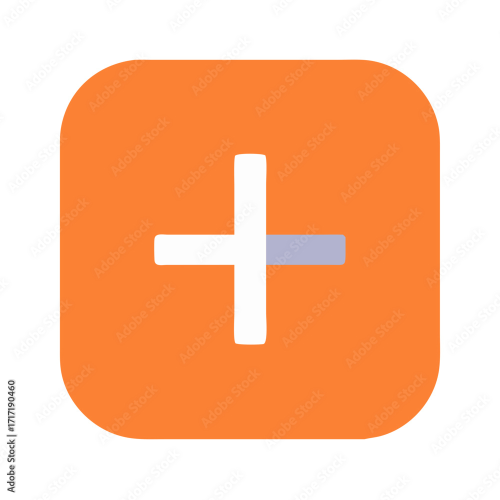 Fototapeta premium Simple Mathematical Addition Symbol Icon for Study