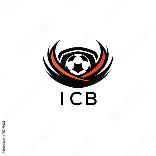 ICB Football Company logo. ICB football academy logo design for entrepreneur and business. ICB Branding Design best icon.
