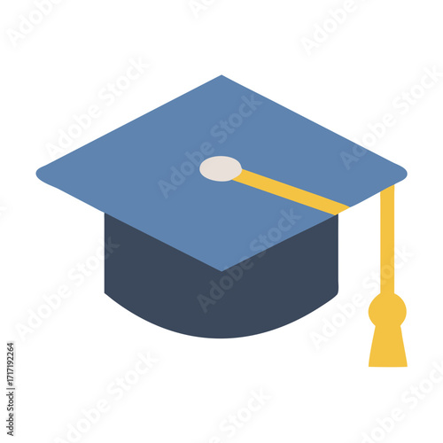  Graduation Cap Flat Icon Design