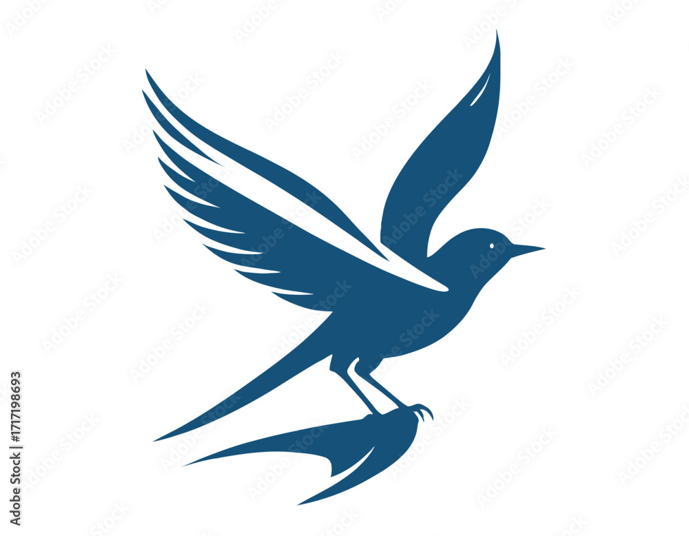Fototapeta premium Bird Silhouette logo with white backgroun