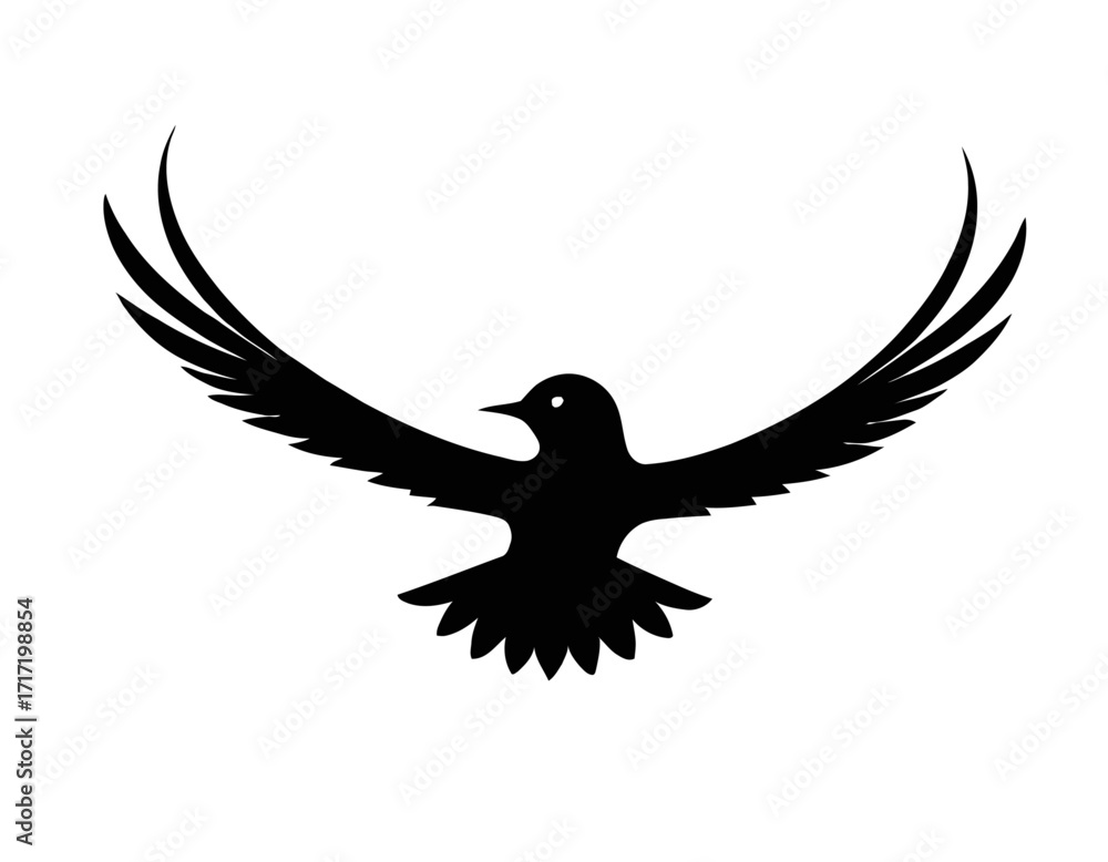 Fototapeta premium Bird Silhouette logo with white backgroun