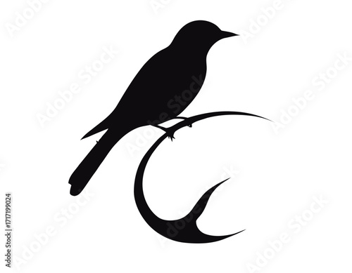 Bird Silhouette logo with white backgroun