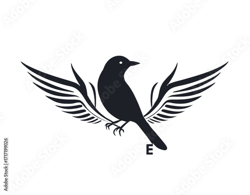 Bird Silhouette logo with white backgroun