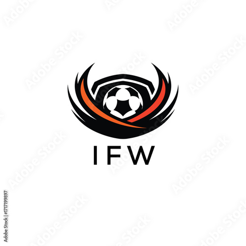 IFW Football Company logo. IFW football academy logo design for entrepreneur and business. IFW Branding Design best icon.
