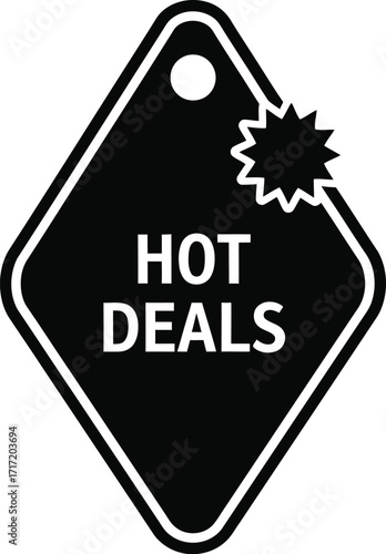 Vector art of hot deals tag