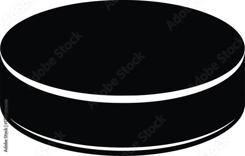 Vector art silhouette of hockey puck 