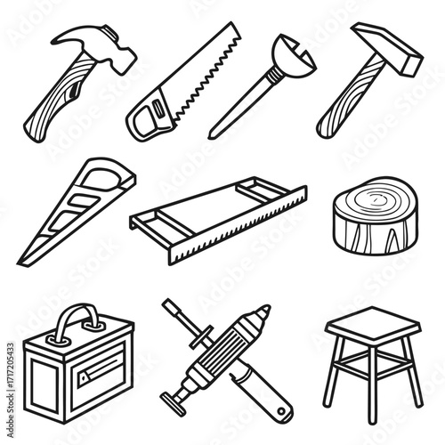 Carpentry Essentials Icon Set