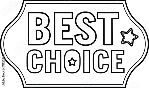 Vector art of best choice label with stars