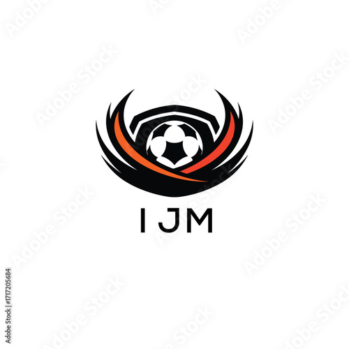 IJM Football Company logo. IJM football academy logo design for entrepreneur and business. IJM Branding Design best icon.
