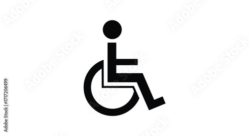 Black and White Accessibility Icon: A Symbol of Inclusivity and Universal Design for People with Disabilities in Public Spaces and Digital Platforms