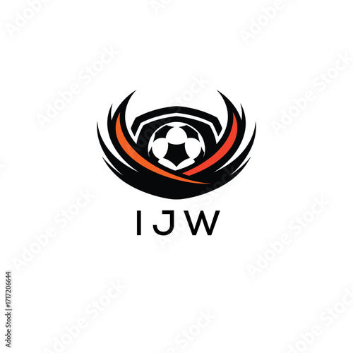 IJW Football Company logo. IJW football academy logo design for entrepreneur and business. IJW Branding Design best icon.
