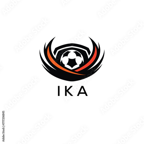 IKA Football Company logo. IKA football academy logo design for entrepreneur and business. IKA Branding Design best icon.
