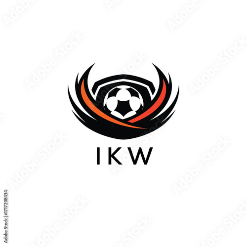 IKW Football Company logo. IKW football academy logo design for entrepreneur and business. IKW Branding Design best icon.
