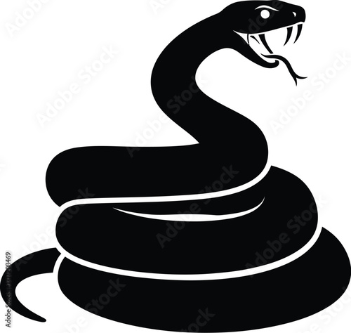Vector art of snake ready to strike