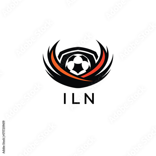 ILN Football Company logo. ILN football academy logo design for entrepreneur and business. ILN Branding Design best icon.
