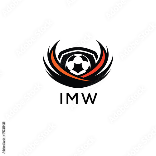 IMW Football Company logo. IMW football academy logo design for entrepreneur and business. IMW Branding Design best icon.
