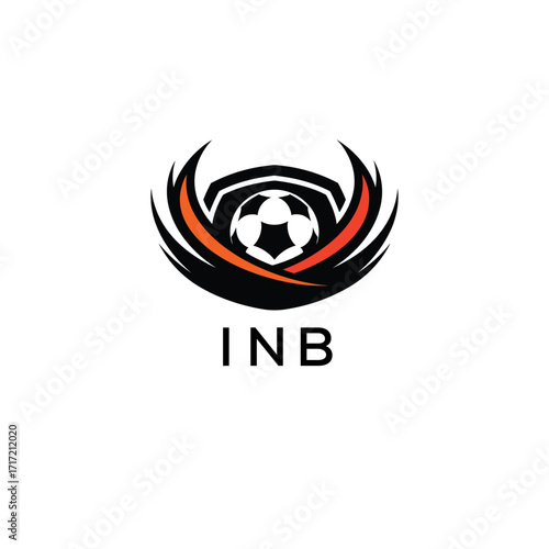 INB Football Company logo. INB football academy logo design for entrepreneur and business. INB Branding Design best icon.
