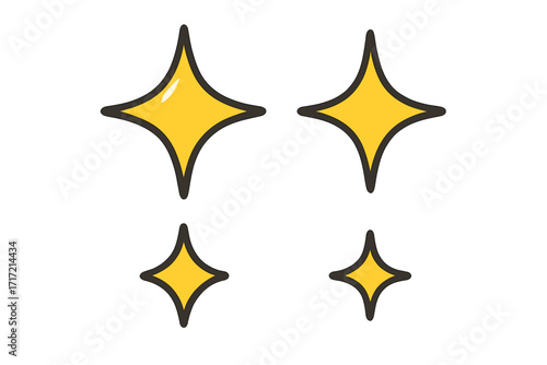 Shine icon set. Sparkle symbol collection. Flat style vector cartoon illustration. Shiny star glitter effect for decoration. Twinkle flash and magic. Clean new concept.