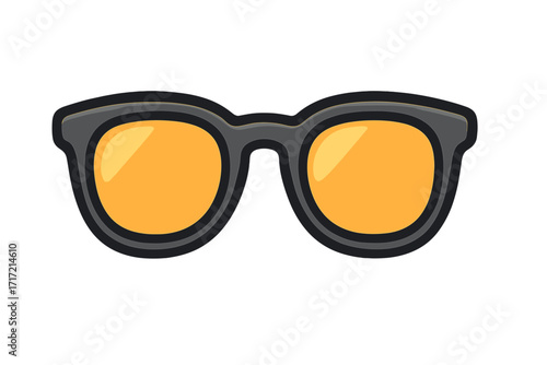 Sunglasses symbol in a flat style. Summer glasses for sun protection. Vector cartoon illustration of a fashion accessory, isolated on a transparent background. Eyewear icon.