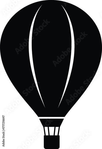 Iconic hot air balloon silhouette symbol of adventure freedom travel and exploration vector