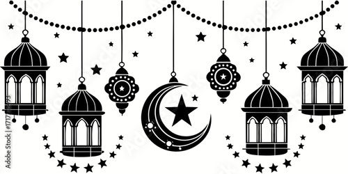 Create a high-resolution image featuring elegant Arabic calligraphy that says 'عيدكم مبارك' (Eidkum Mubarak) in a bold, artistic style. Use a modern black and gold color palette. Include the English t