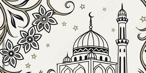 Create a high-resolution image featuring elegant Arabic calligraphy that says 'عيدكم مبارك' (Eidkum Mubarak) in a bold, artistic style. Use a modern black and gold color palette. Include the English t