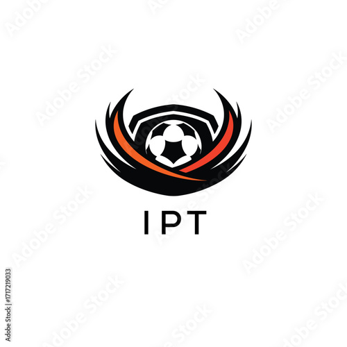 IPT Football Company logo. IPT football academy logo design for entrepreneur and business. IPT Branding Design best icon.
