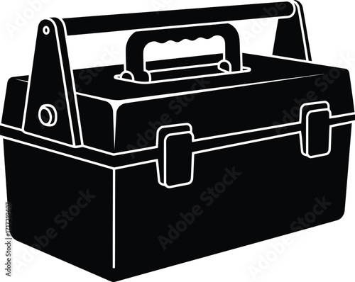 Iconic toolbox silhouette ready for diy home improvement and professional repair projects vector