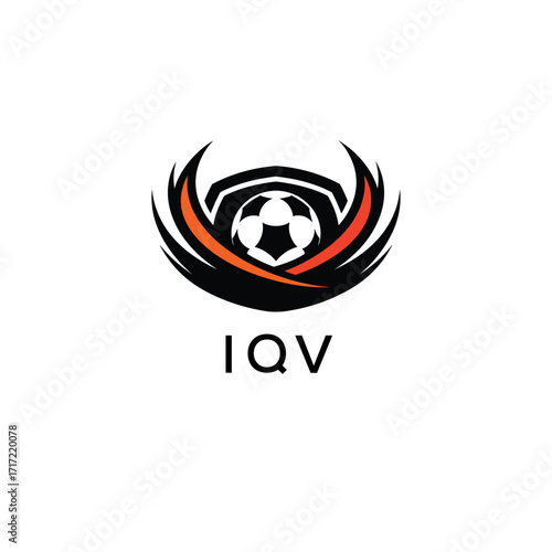 IQV Football Company logo. IQV football academy logo design for entrepreneur and business. IQV Branding Design best icon.
