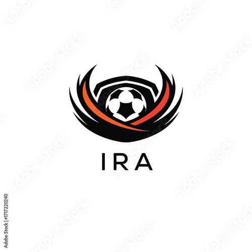 IRA Football Company logo. IRA football academy logo design for entrepreneur and business. IRA Branding Design best icon.
