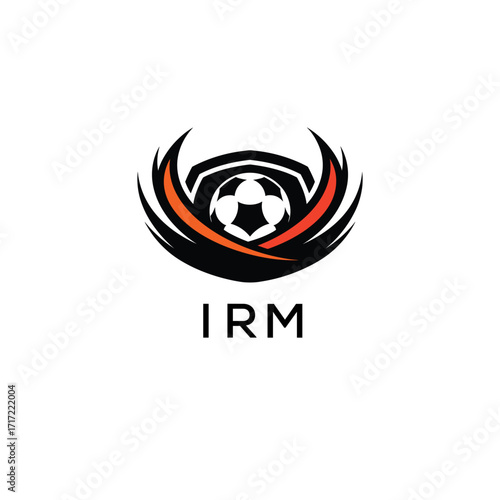 IRM Football Company logo. IRM football academy logo design for entrepreneur and business. IRM Branding Design best icon.
