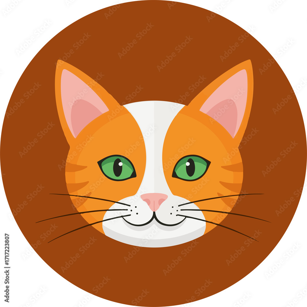 Obraz premium Whiskered Feline Friend A Ginger Cat Vector Portrait