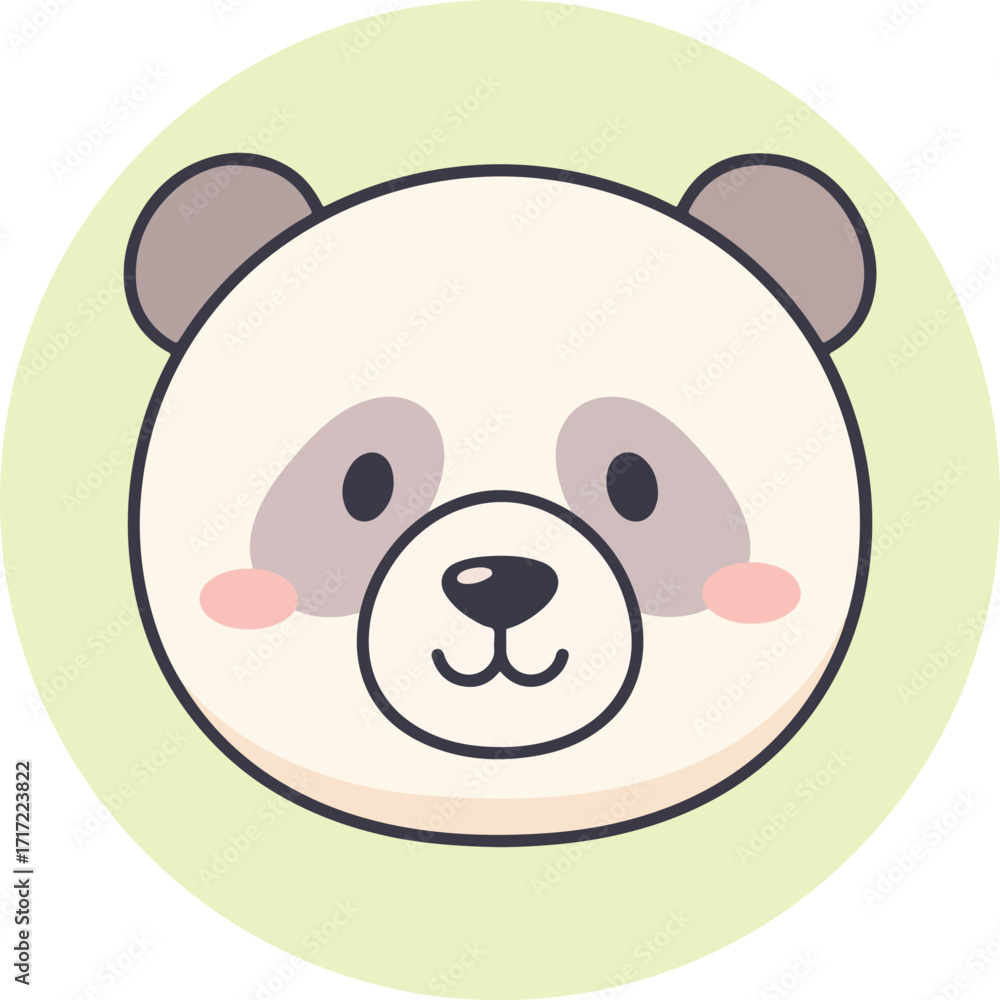 Obraz premium Cute Panda Face Cartoon Vector Illustration