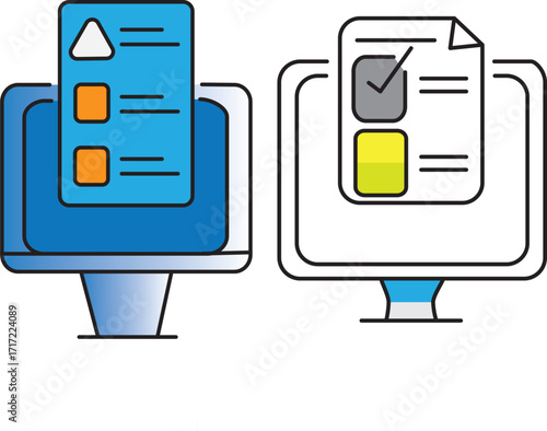 Online survey checklist on computer screen for digital form submission