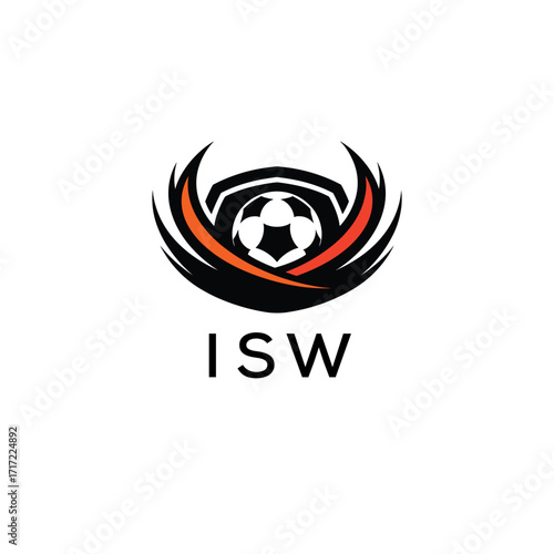 ISW Football Company logo. ISW football academy logo design for entrepreneur and business. ISW Branding Design best icon.
