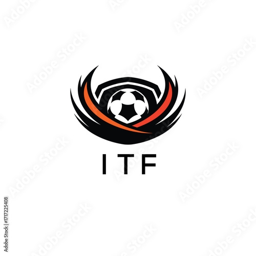 ITF Football Company logo. ITF football academy logo design for entrepreneur and business. ITF Branding Design best icon.
