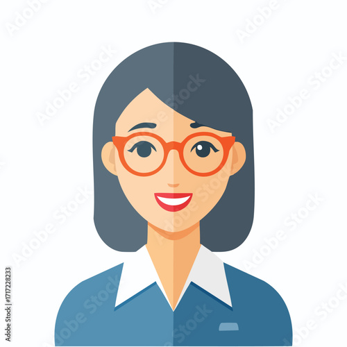 Smiling Woman Portrait in Glasses Happy Female with Friendly Expression
