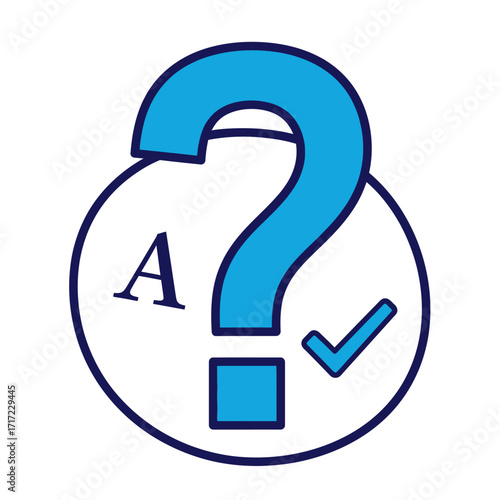 Find the right answer with this check mark logo and letter A to show choices, perfect for quizzes, questionnaires, or surveys to find the solution