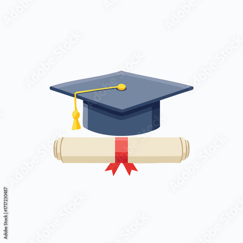 Graduation Cap and Diploma Symbol of Academic Achievement and Success