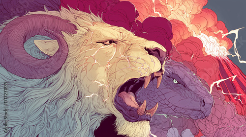 Colección de ilustraciones de animales mitológicos estilo anime hd.