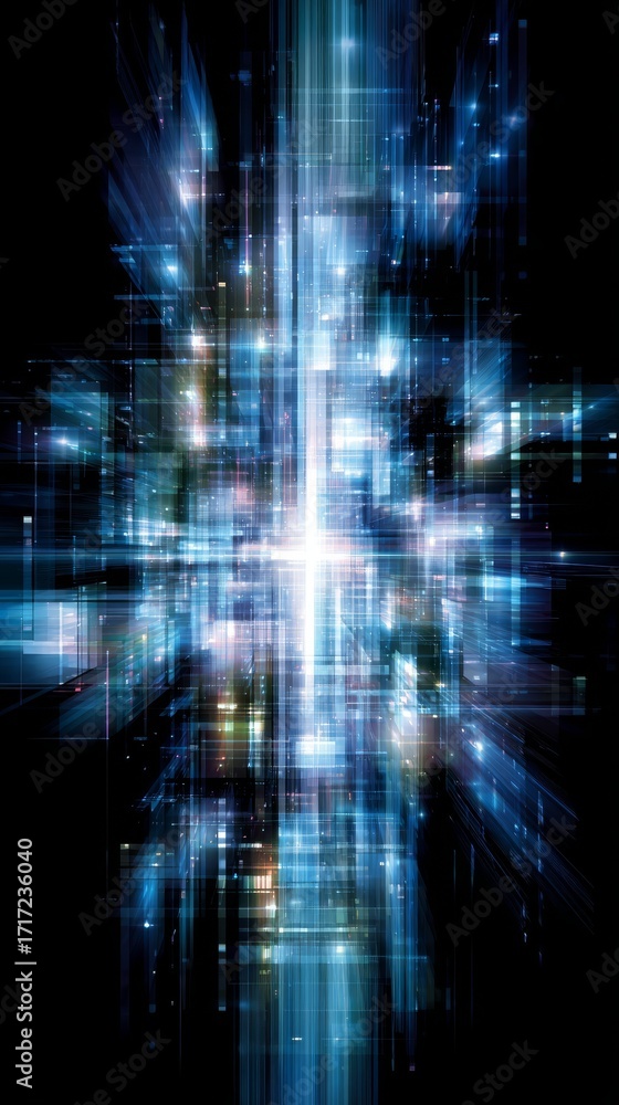 Obraz premium Abstract technology background with glowing lines and squares, futuristic digital innovation.