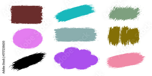 Vector colorful watercolor splashes and hand-drawn stains for your art design
