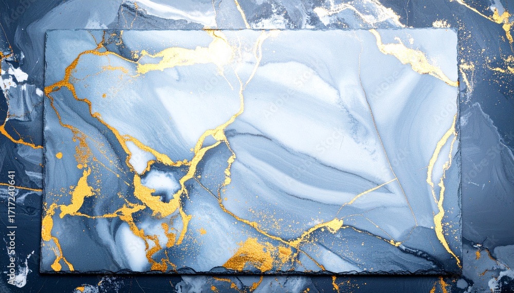 Naklejka premium Blue And Gold Marble Texture Background
