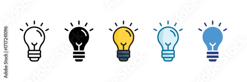Light Bulb Idea Icon Set Multiple Style Collection