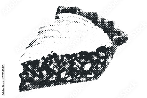 Textured Slice of Pie. Vector hand drawn