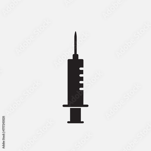 Syringe, injection icon vector black
