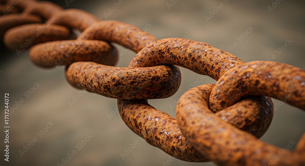 Fototapeta premium Rusty chain link close up