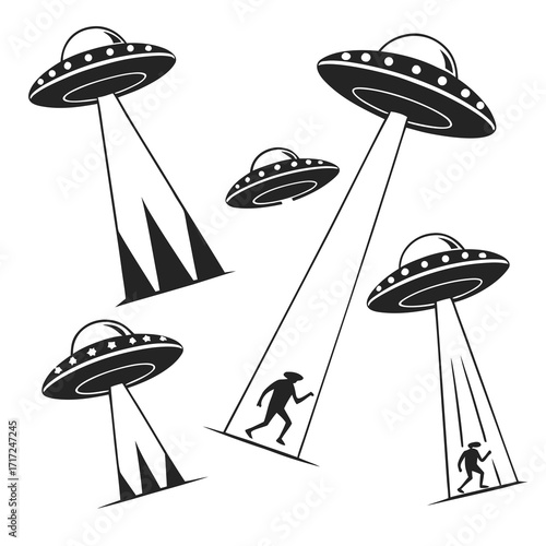 Alien spacecraft abduction scene spaceship beam