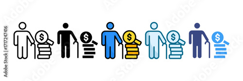 Retirement Fund Icon Set Multiple Style Collection
